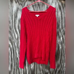 Croft & barrow red v neck sweater large women